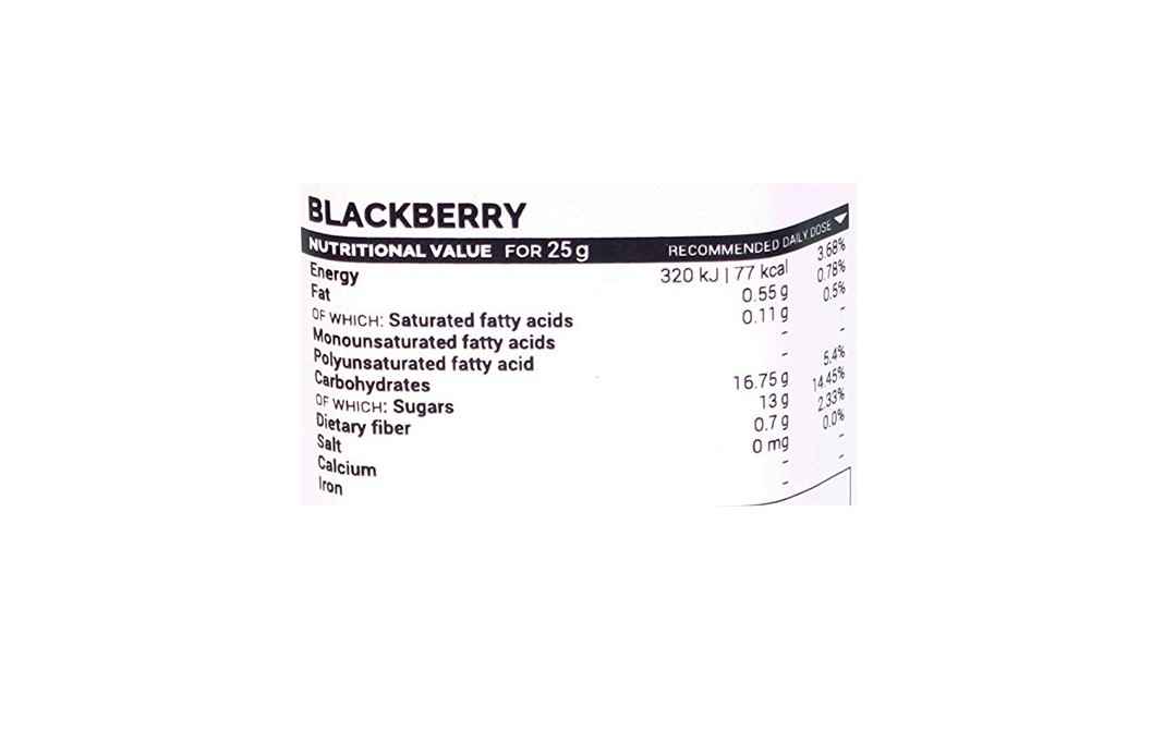 Frubert Dried Blackberry    Glass Jar  100 grams